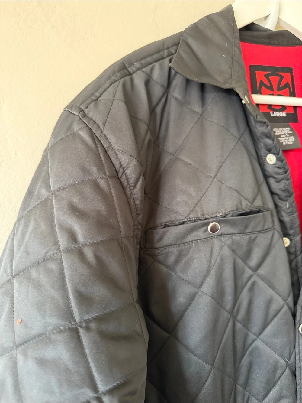 Independent Track Company Black Quilted with Red Lining Lightweight Jacket